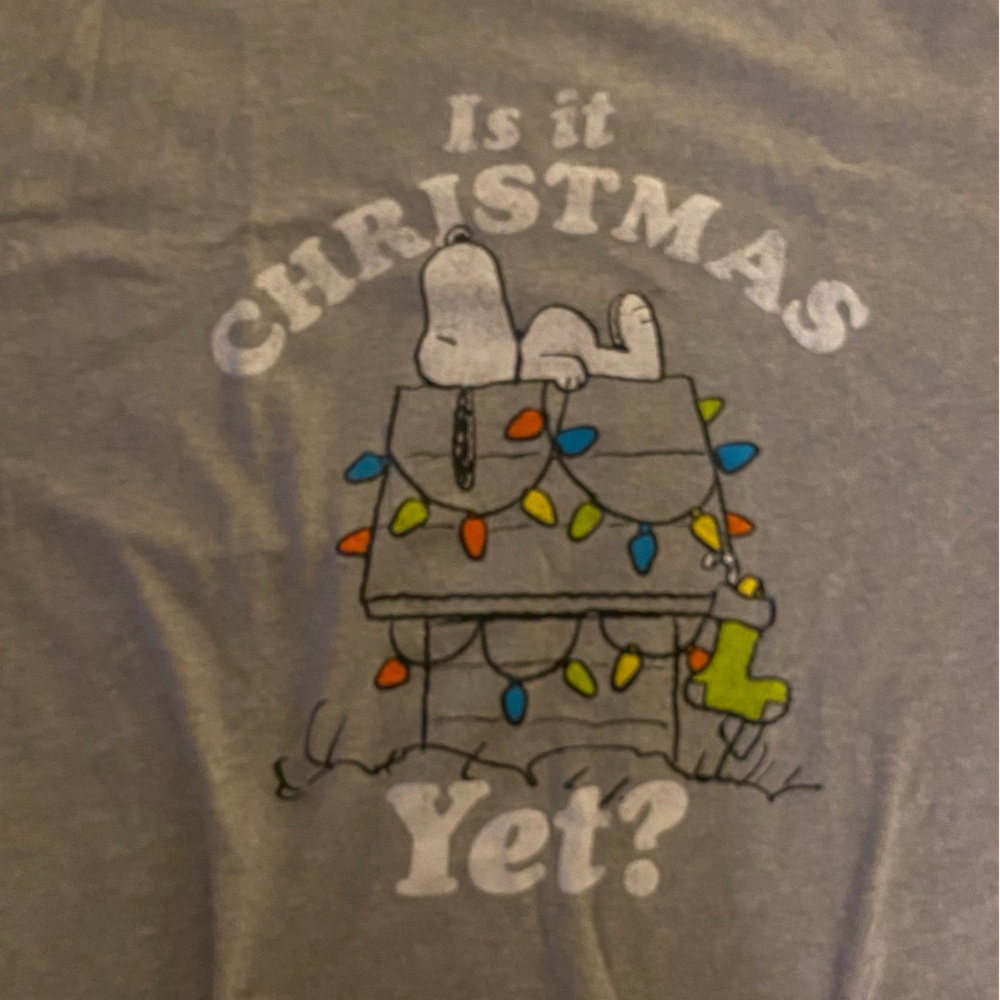 Men’s Peanuts Is It Christmas Yet? Tshirt size XL